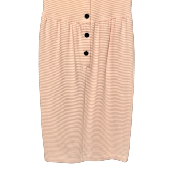 OUTLANDER Ribbed Pale Pink High Neck Sleeveless Midi Length Back Cutout Dress - Picture 7 of 8